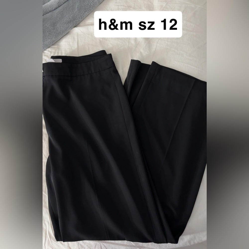 H&M Black Wide-Leg Trousers